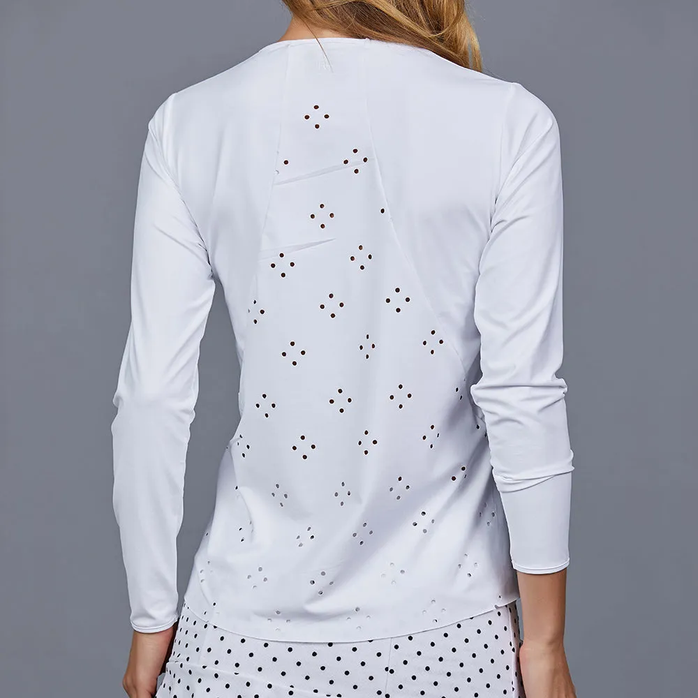 Laser Design Long-Sleeve Top (white)