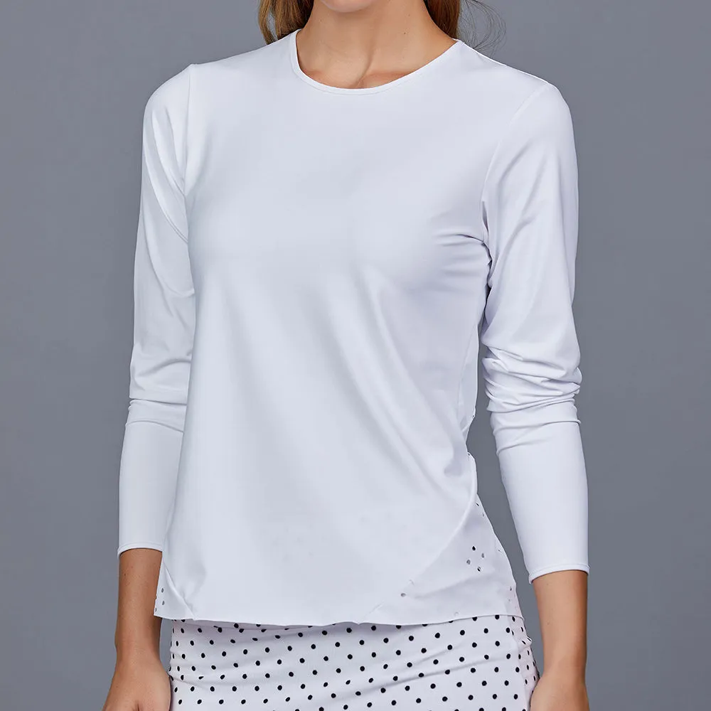 Laser Design Long-Sleeve Top (white)