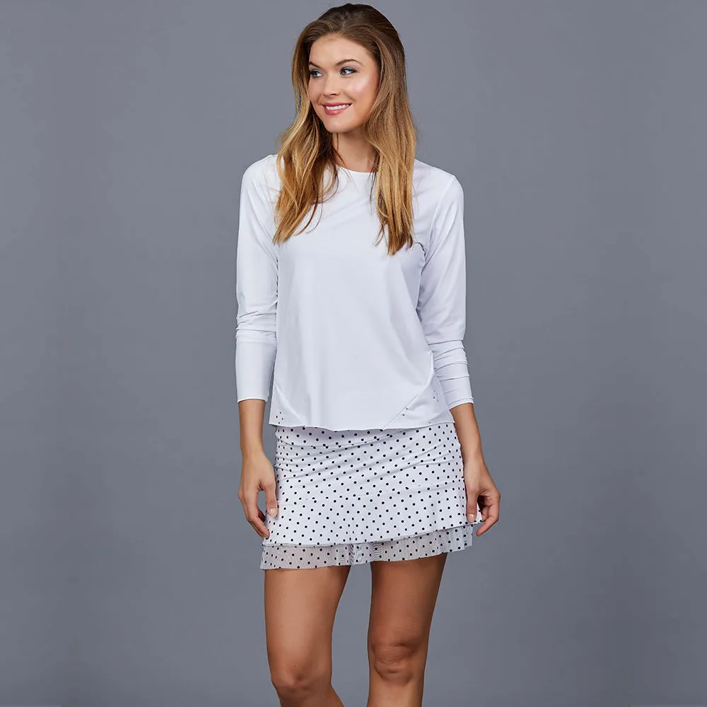 Laser Design Long-Sleeve Top (white)