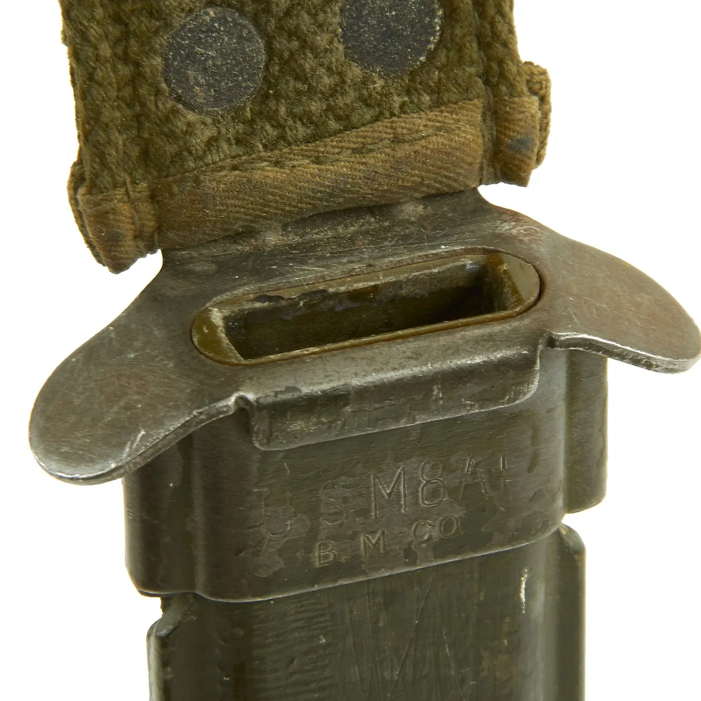 Original U.S. WWII Blade Marked M3 Fighting Knife by Robeson Cutlery with M8A1 Scabbard