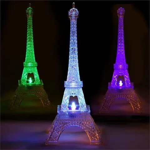 Quixotic Light Changing Acrylic 10" Eiffel Tower
