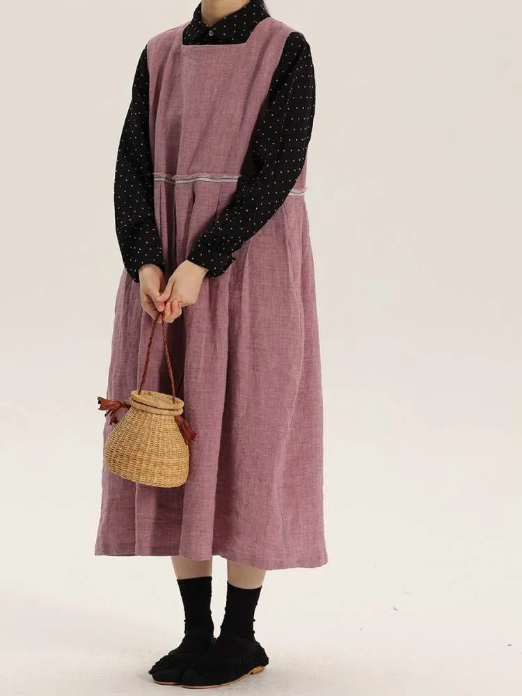 Washed Linen Vest Long Dress【s0000006905】